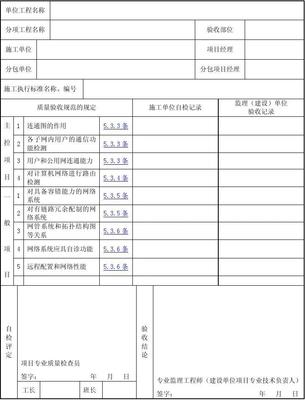 計算機網絡系統檢測檢驗批質量驗收記錄與施工質量控制要點